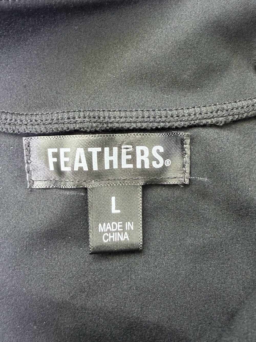 feathers Black Sleeveless Zip Crop Top with High Neck - Picture 6 of 6
